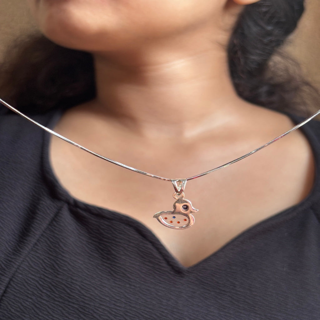Duck Motif Enamel Pendant