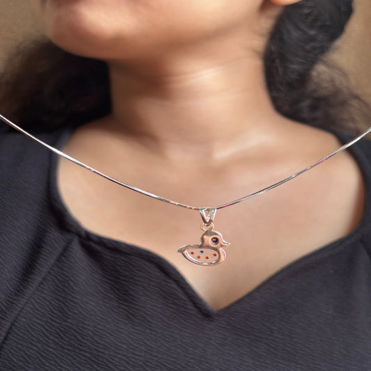 Duck Motif Enamel Pendant