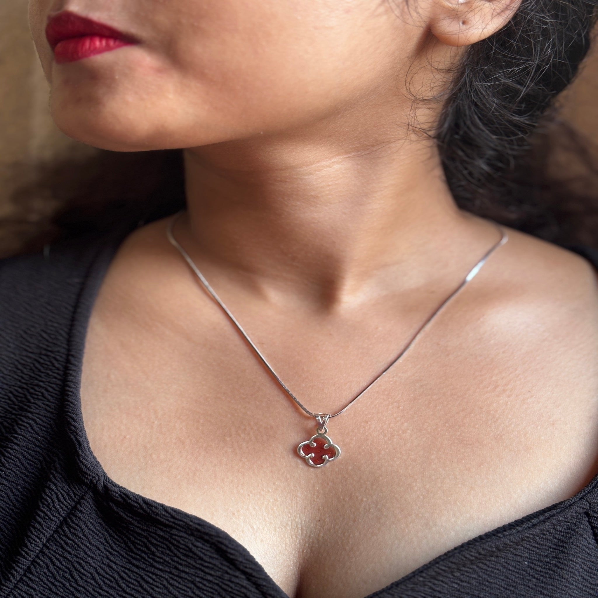 Enamel Clover Pendant