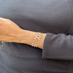 Convertible Floral Link Bracelet in 925 Sterling Silver