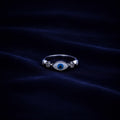 Blue Evil Eye Silver Ring