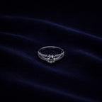 925 Sterling Silver Double Pavé Solitaire Ring